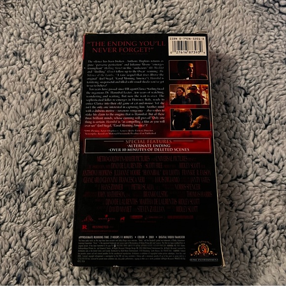 Hannibal (VHS, 2002) Alternate Endings + 10 Minutes Deleted Scenes - Picture 3 of 6